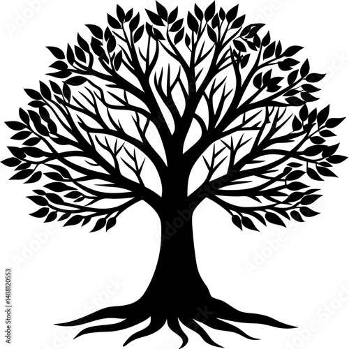 vector black tree of live icon on white background