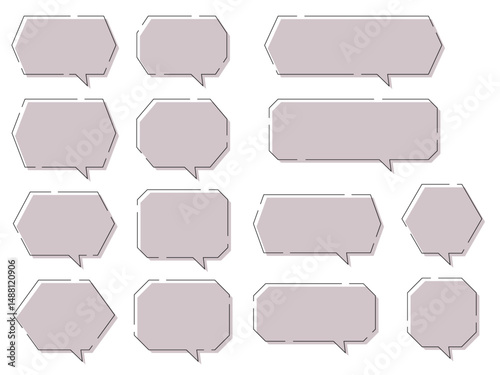 Polygonal Speech Bubbles Set
