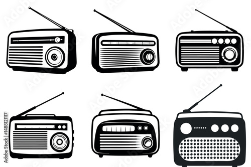Selection of vintage radios, demonstrating a variety of styles and features.