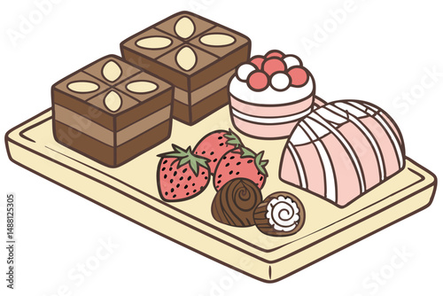 144 candy,sweets,confectionery,dessert,treats,chocolate,caramel,marshmallow,licorice,fruit-flavored,colorful,assortment,wooden tray,arrangement,still life