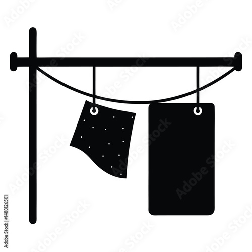 cleaner element isolated clothesline on white background