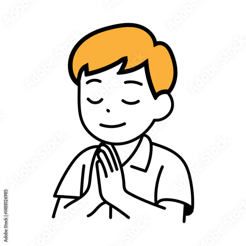 student boy Avatar people human school cartoon pray