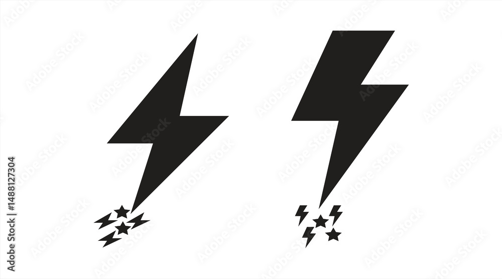 Fototapeta premium lightning icon, line and stroke style for apps and websites, isolated on white background, vector illustration.