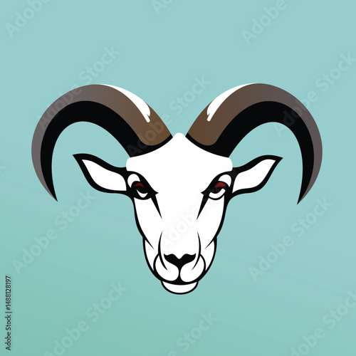 head goat front view drawing art logo design inspiration