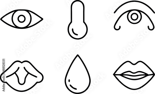vector illustration of water drop, water drop hand drown line art icon