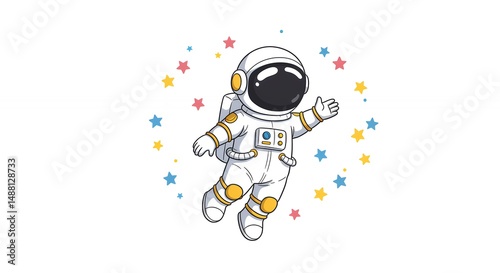 Cute cartoon astronaut illustration