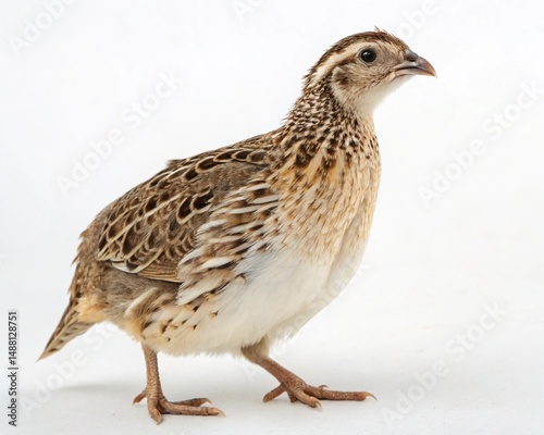 common quail isolated on white background