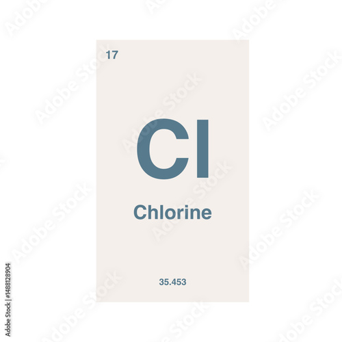 periodic vector chlorine isolated on transparent background