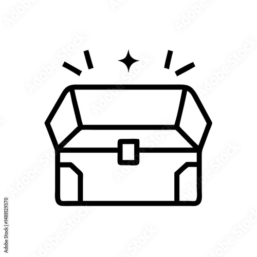 Iconic treasure chest with sparkling effect in minimalist style   photo