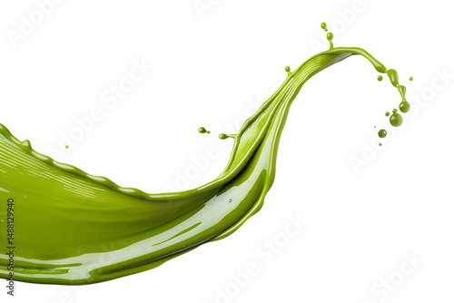 Matcha splash on white background