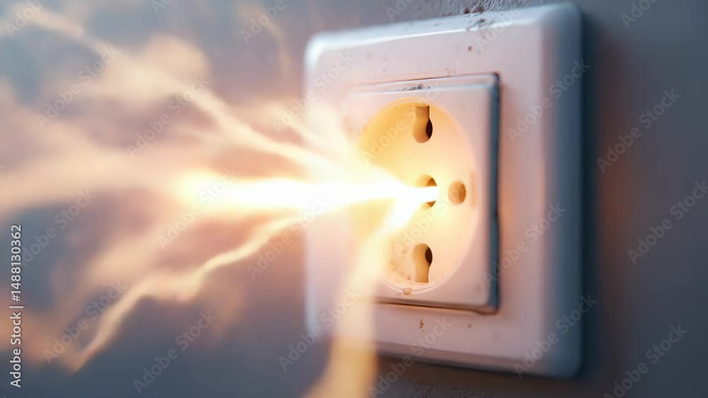 Electric socket sparks with vibrant energy, showcasing dynamic display of power