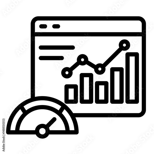 Kpi Dashboard  Icon Element For Design	
