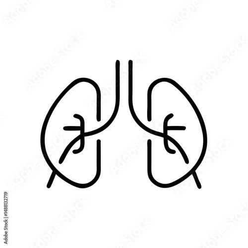 Lungs icon for breathing exercise, anxiety relief, mental health in teenagers