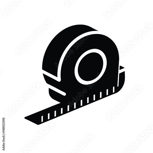 Weight measuring tape silhouette icon.