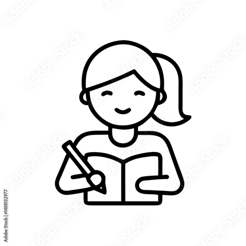 Teen girl journaling with pen in notebook symbolizing reflection and self-awareness