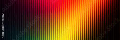Abstract ribbed fractal texture with glass effect and bright smooth fluted vertical lines of rainbow gradient. Bold and dynamic design blending bright colors and geometry for modern visual art project