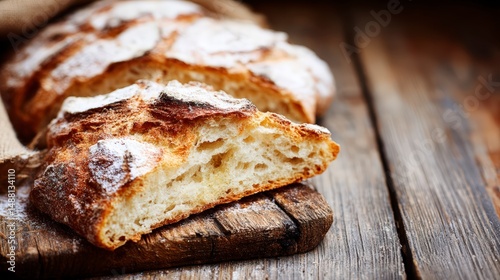 Wallpaper Mural Artisan Whole Grain Bread Loaf Rustic Wooden Board Torontodigital.ca