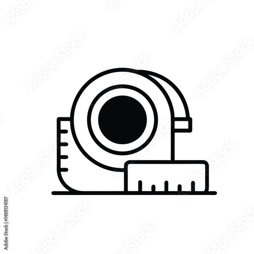weight measuring tape line art icon vector.