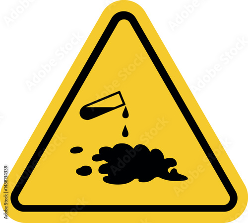 chemical spill hazard warning sign
