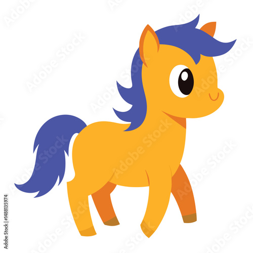 Cute Pony Trotting Isolated Clipart