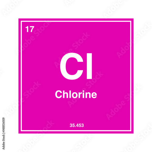 periodic vector chlorine isolated on transparent background