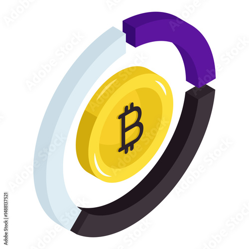 Creative design icon of bitcoin analytics 