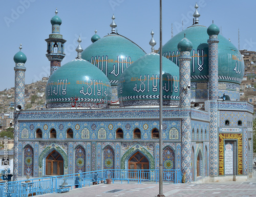 THE CITY OF KABUL IN AFGHANISTAN. BLUE MOSQUE OR RAWZA-E-SAKHI SHRINE.
