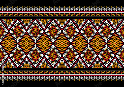 Native geometric ethnic pattern vector red tone graphic design for clothing, home decoration, carpet, fabric. Traditional border graphic eps10 vector.