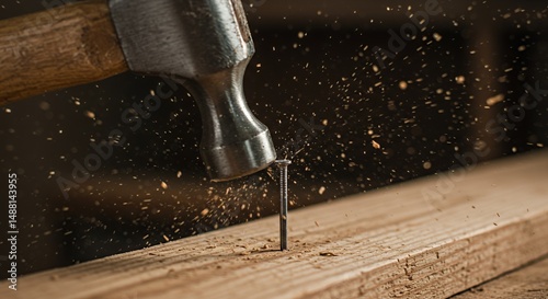 Hammering a Nail: A Close-Up of Construction and Craftsmanship