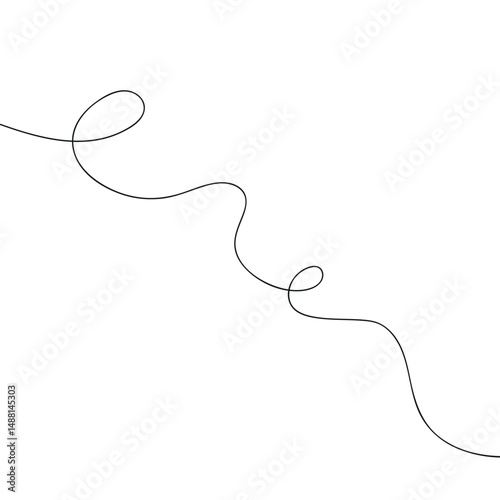 Simple Curly Line element desing