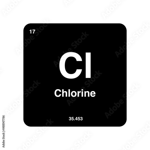 periodic vector chlorine isolated on transparent background