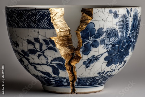 Italian pottery from a bygone era has been restored using the kintsugi method