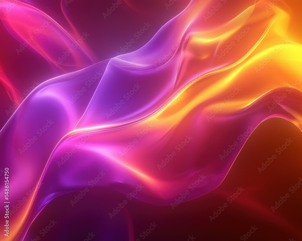 Fototapeta premium Smooth Dynamic Abstraction Representing Stock Market Trends with Flowing Neon Lines 1