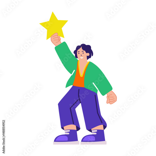 A flat style illustration of best performer