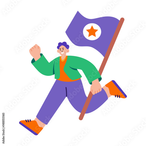 A flat style illustration of leading project