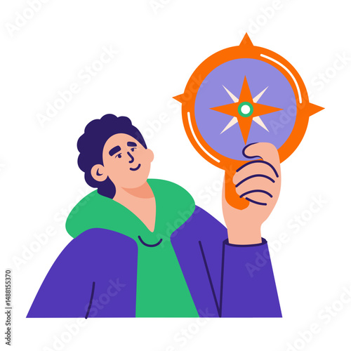 A person expressing their orientation, flat style illustration