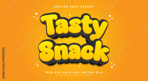 Tasty Snack 3d editable text effect template Suitable for tasty food theme