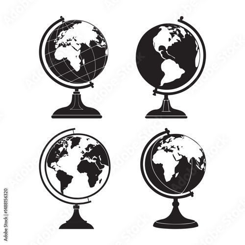 world map with globe