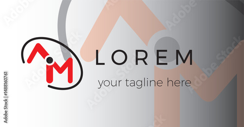 AM letter initial logo design template vector illustration