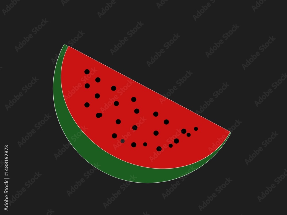 slice of watermelon on black background slice of watermelon on black background
