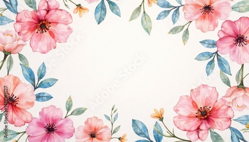 Delicate watercolor floral pattern on soft pastel background, watercolor, pastel