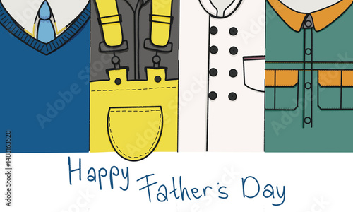 Happy fathers day wishes card design father day card with super dad uniform 
