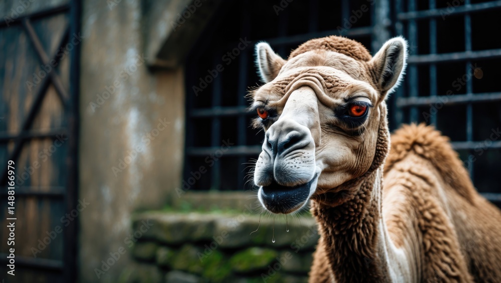 Obraz premium Camel weeping at a zoo
