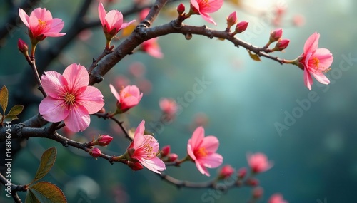 Intricate blooming buds, vines intertwine seamlessly , design, repeat, art