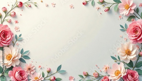 Subtle repeating floral motif on a soft surface , background, art, soft