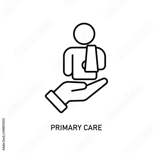 Icon a primary care, isolated against a clean background.