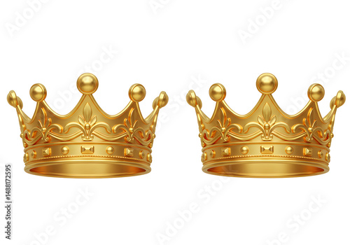 黄金の王冠 二つ 並ぶ 輝き 優雅な構図