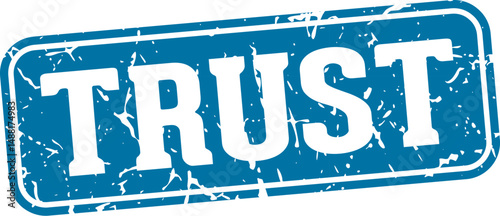 trust rectangular sign. trust stamp