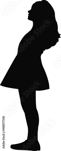 a girl body silhouette vector