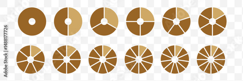 Pie chart set. Colorful diagram collection.